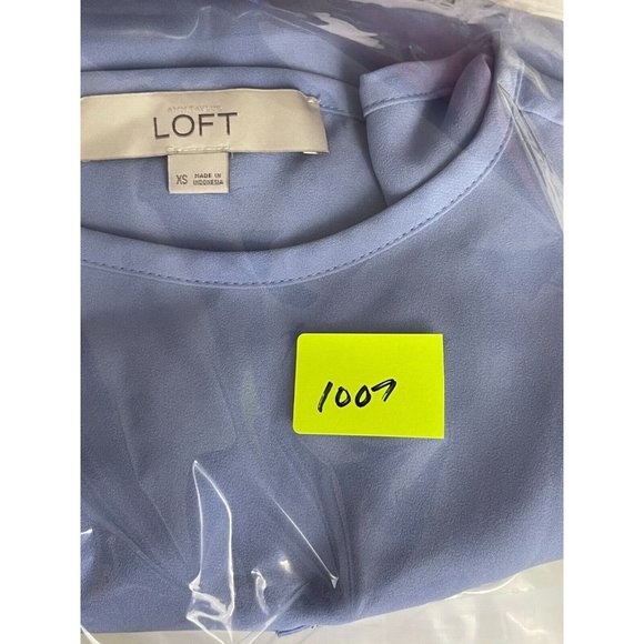 Ann Taylor Loft Women's Sheer Baby Blue Long Sleeve Top Blouse Size XS - Picture 10 of 10